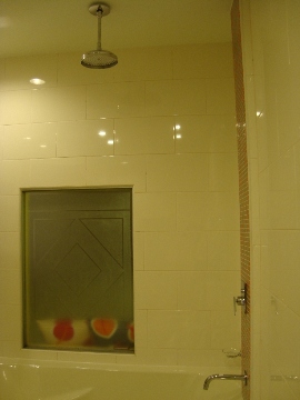 Bathroom equipped with rain shower